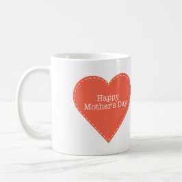 ハートとシンプル文字ハッピーマザーズデイ コーヒーマグカップ