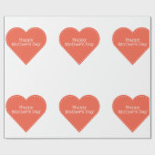 ハートとシンプル文字ハッピーマザーズデイ ラッピングペーパー (フラット)