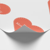 ハートとシンプル文字ハッピーマザーズデイ ラッピングペーパー (角)