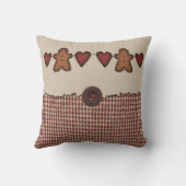 ハートとジンジャーブレッドマン枕 クッション (裏面)