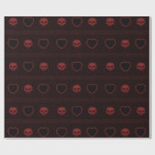 ハートとスカル ラッピングペーパー (フラット)