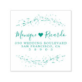 ハートとスクリプト結婚のカップル差出人住所 セルフインキングスタンプ (デザイン)