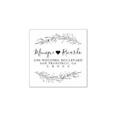 ハートとスクリプト結婚のカップル差出人住所 ラバースタンプ (インプリント)