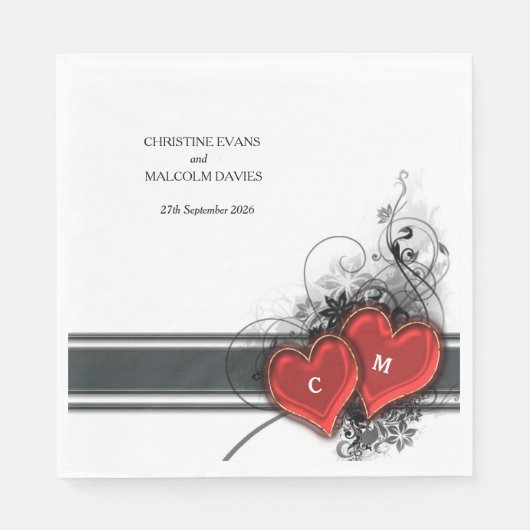 ハートとスクロール スタンダードランチョンナプキン (正面)