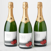 ハートとスクロール スパークリングワインラベル (ボトル)