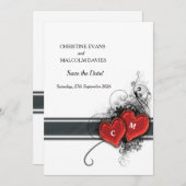 ハートとスクロール セーブザデート (正面/裏面)