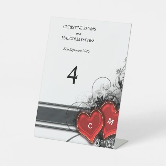 ハートとスクロール 台座サイン (正面)