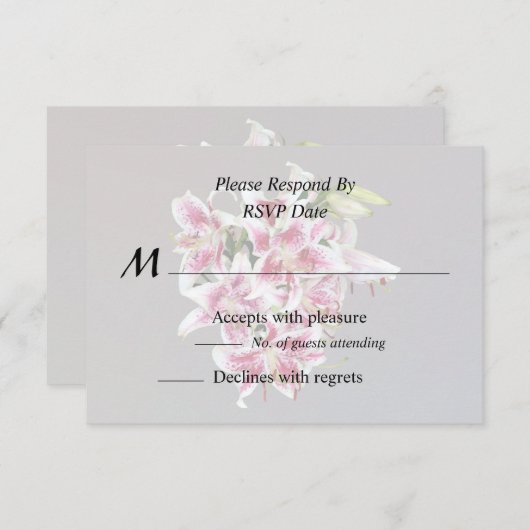 ハートとスタージェイザーリリー 出欠カード (正面/裏面)