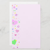 ハートとスターデザイン 便箋 (正面/裏面)