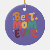 ハートとスター最高のマ・エバー セラミックオーナメント (正面)