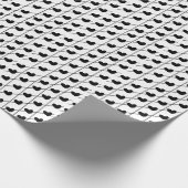 ハートとストライプ白黒 ラッピングペーパー (角)