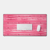 ハートとストライプ デスクマット (キーボード&マウス)
