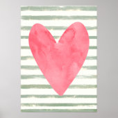 ハートとストライプ ポスター (正面)