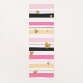 ハートとストライプ ヨガマット (正面)