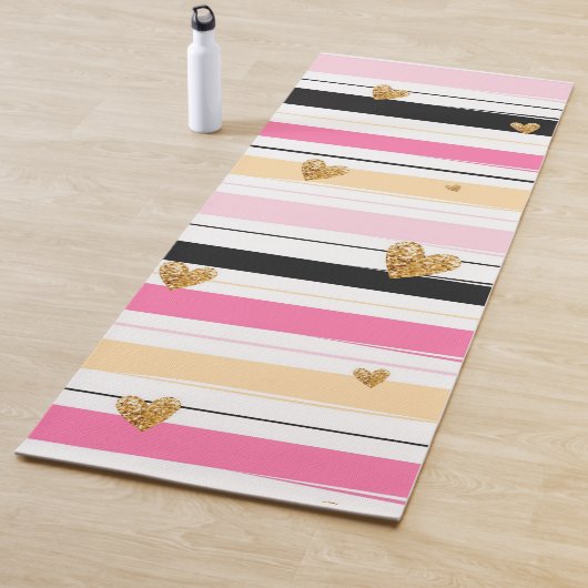 ハートとストライプ ヨガマット (インサイチュ)