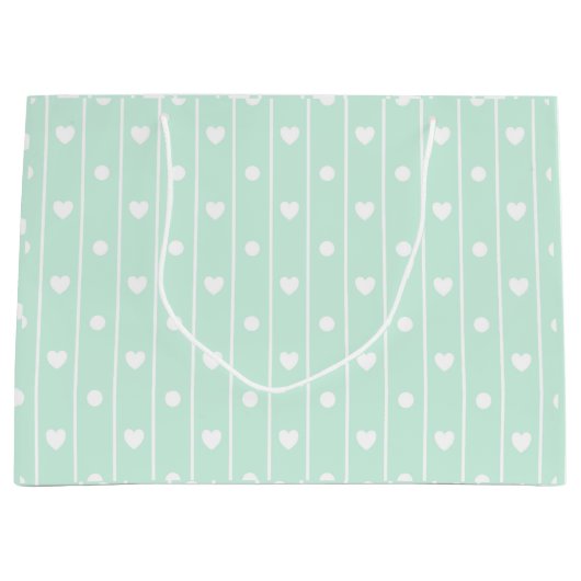 ハートとストライプ ラージペーパーバッグ (正面)