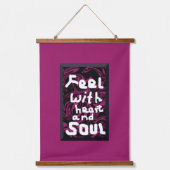 ハートとソウルウッドトップウォールタペストリー 吊り下げ型タペストリー (正面)
