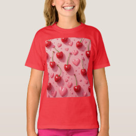 ハートとチェリーのバレンタイン Tシャツ