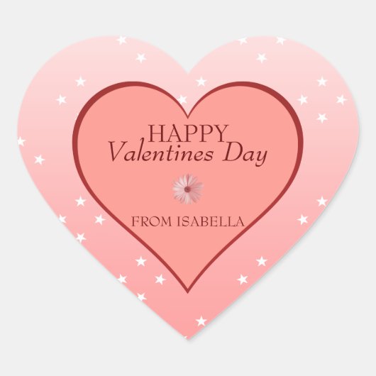 ハートとデイジー ハートシール (正面)