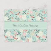 ハートとトンボかわいらしフローラ ポストカード (正面)