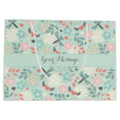 ハートとトンボ類のかわいらしフローラ ラージペーパーバッグ (裏面)