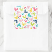 ハートとドットのドードルスタイル スクエアシール (バッグ)