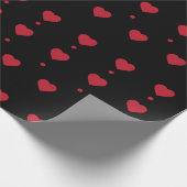 ハートとドットのバレンタインパターン ラッピングペーパー (角)