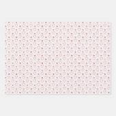 ハートとドットの小さな模様 ラッピングペーパーシート (正面)