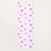 ハートとドットパターンピンク色 ヨガマット (裏面)