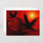 ハートとハガキ ポストカード (正面/裏面)