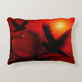 ハートとハト アクセントクッション