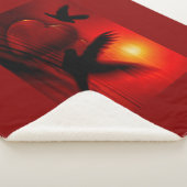 ハートとハト シェルパブランケット (3/4)