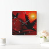 ハートとハト スクエア壁時計 (ホーム)