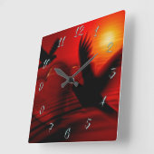 ハートとハト スクエア壁時計 (傾斜)