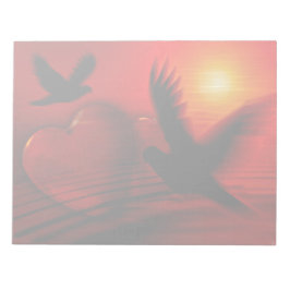 ハートとハト ノートパッド