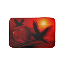 ハートとハト バスマット