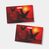 ハートとハト バッジ (正面＆裏面)