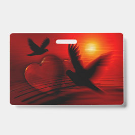 ハートとハト バッジ