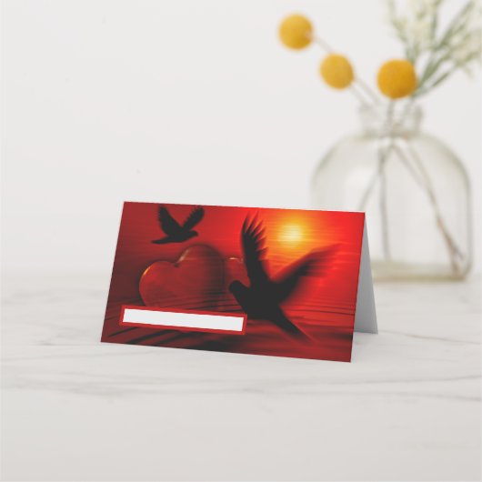 ハートとハト プレイスカード (正面)