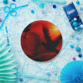 ハートとハト ペーパープレート (パーティー)