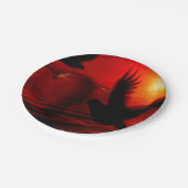 ハートとハト ペーパープレート (アングル)