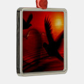 ハートとハト メタルオーナメント (右)