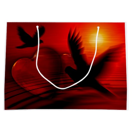 ハートとハト ラージペーパーバッグ (正面)