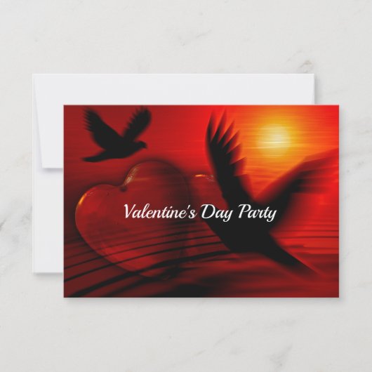 ハートとハト 招待状 (正面)