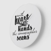 ハートとハンズでソノグラフがスキャン ラージ壁時計 (傾斜)