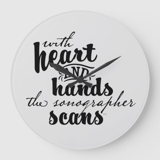 ハートとハンズでソノグラフがスキャン ラージ壁時計 (正面)