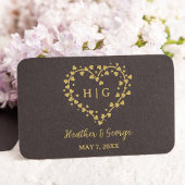 ハートとハート結婚モノグラムデザイン ラバースタンプ