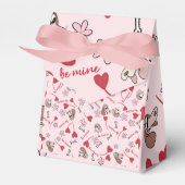 ハートとバスセットハウンズパターンデザイン フェイバーボックス (正面サイド)