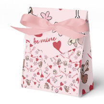 ハートとバスセットハウンズパターンデザイン