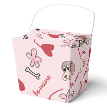 ハートとバスセットハウンズパターンデザイン